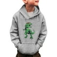 thumbnail image 1 of Shadoumai Back To School For Teens Dinosaur Sweatshirts for Boys Girls Long Sleeve Hooded Pullover Winter Warm Kids Toddler Shirt Top 3-14 Years, 1 of 5