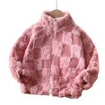 thumbnail image 1 of Shadoumai Back To School Girls Coat Winter Warm Zippered Cardigan Stand Collar Thickened Outerwear For Kids Cold Weather Comfort, 1 of 4