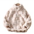 thumbnail image 1 of Shadoumai Back To School Girls Coat Winter Warm Zippered Cardigan Stand Collar Thickened Outerwear For Kids Cold Weather Comfort, 1 of 4