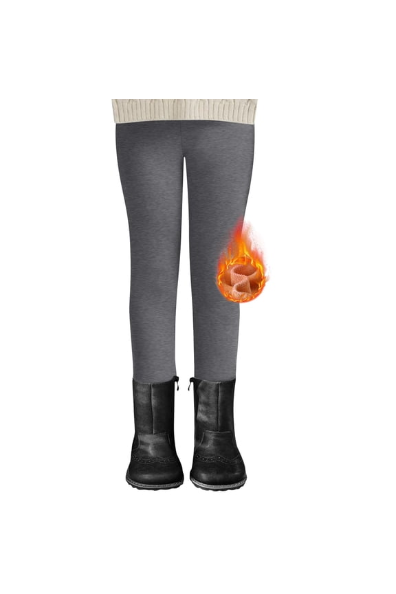 Back To School Girls Lined Winter Pants Cozy Embroidered Rabbit Design Joggers Soft Warm Comfortable Casual Kids Bottoms