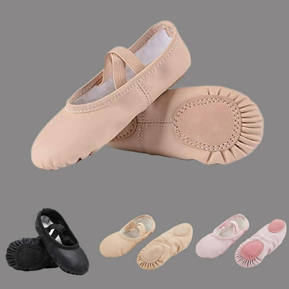 Shadoumai Ballet Shoes for Girls Toddler Ballet Slippers Soft Leather Boys Dance Shoes for Toddler/Little Kid/Big Kid