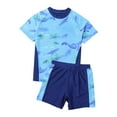thumbnail image 1 of Shadoumai Bathing Suits for Boys Cartoon Print Beach Swimwear Boys Swim Shirt and Shorts Set Boy Bathing Suit, 1 of 6