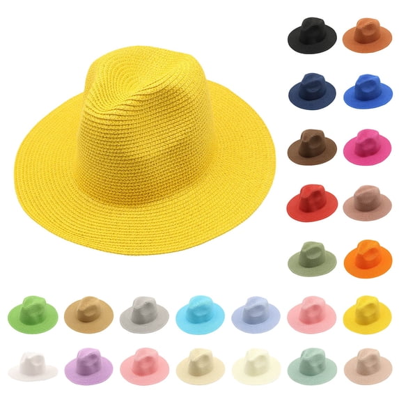 Shadoumai Beach Sun Straw Hats for Women, Wide Brim Womens Sun Hat UPF UV Protection, Foldable Packable Summer Hats