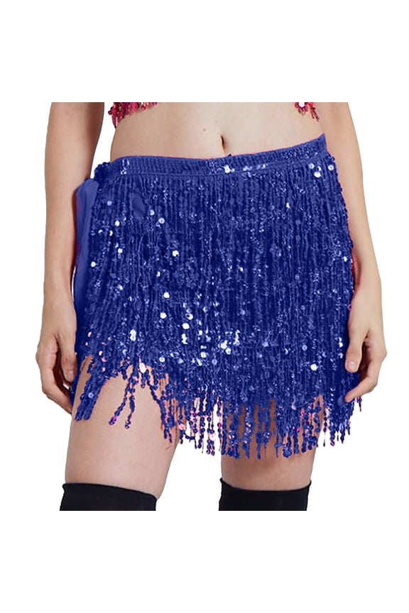 Belly Dance Skirt With Sequins And Fringe For Stage Performances Parties Elegant Scarf For Dance Practice Events