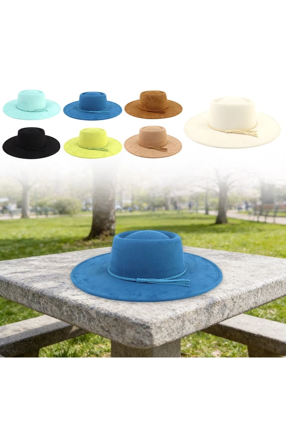 Big Wide Brim Fedora Hats for Women Men Western Suede Hats Large Felt Panama Hat Rancher Hat