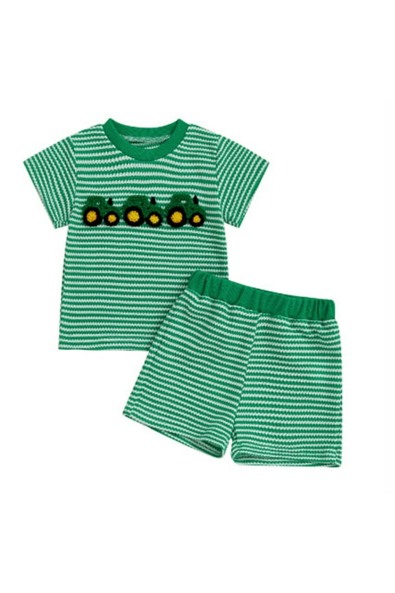 Boys 4t Clothes Dinosaur Printed Crewneck Short Sleeve Tops and Shorts Set Casual Activewear Clothing Set for Boys Summer Unisex 2 Pc Sweatsuit Set