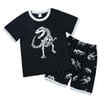 thumbnail image 1 of Shadoumai Boys Clothes Size 5 Dinosaur Print Round Neck Shorts Sleeve Tracksuit Casual Two Piece Set for Children Summer Boys Sets 2 Piece Outfits, 1 of 4
