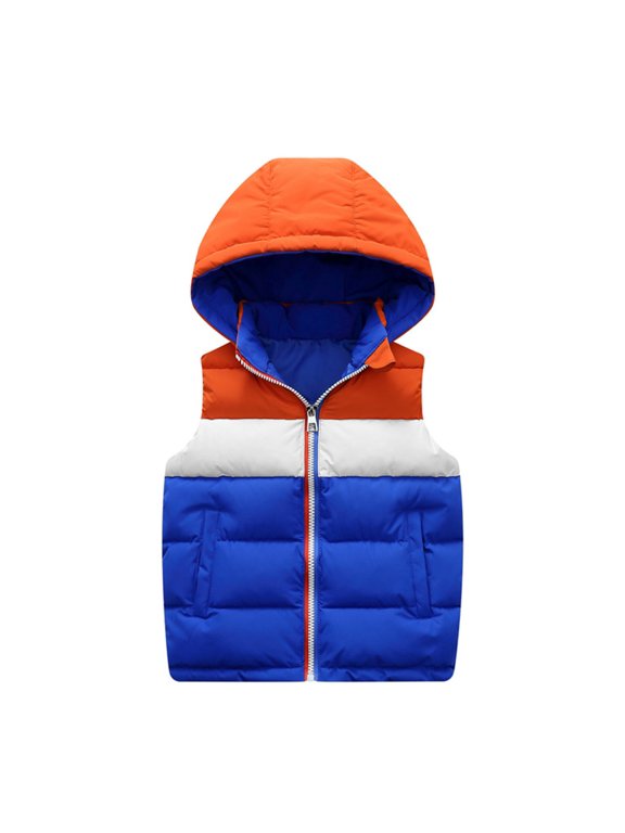 Boys Down Vest Padded Sleeveless Jacket Zip Up Winter Outerwear for Cold Weather School Ski Travel