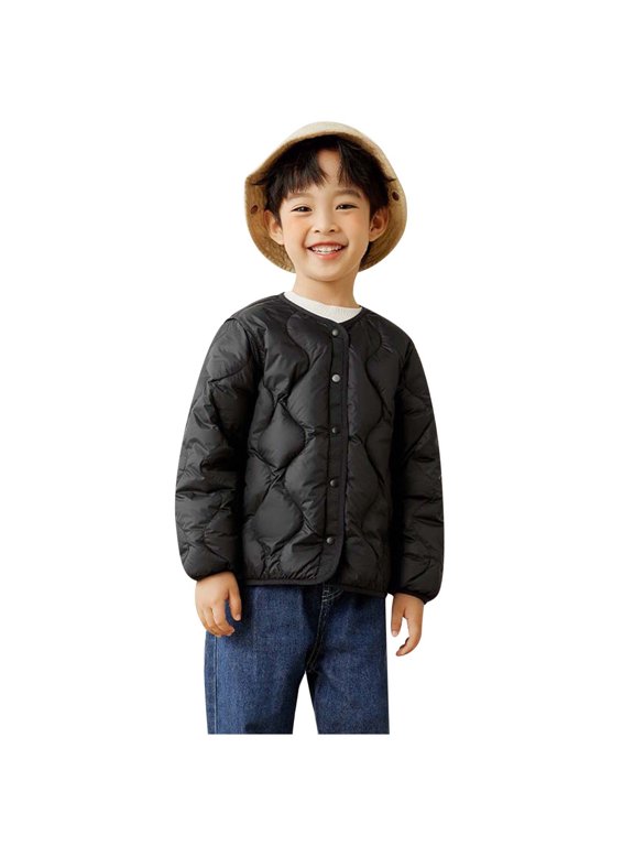Boys Girls Down Coat Lightweight Jacket Zipper Fashion Winterchildren Snowsuit for Outdoor Adventures and Daily Wear