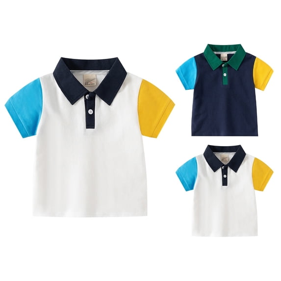 Shadoumai Boys Polo Shirts 14-16 Button Closure Solid Color Short Sleeve Everyday Beach Shirt Toddler Boy Clothes