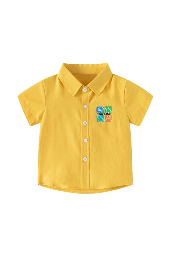 Boys Polo Shirts Size 14-16 Polka Dot Print Button Down Shirt Short Sleeve T Shirt Top Funny Blouse Tops Toddler Boy Clothes