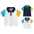 thumbnail image 1 of Shadoumai Boys Polo Shirts Size 6 Button Closure Striped Short Sleeve Shirt Comfortable & Soft Beach Holiday Shirts T-Shirts Infant To Big Kid, 1 of 6