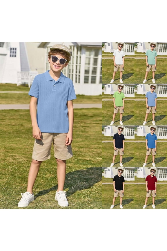 Boys Short Sleeve Shirts Boys Polo Shirt Button Down Shirt Gradient Shirt Short Sleeve Shirt Comfortable Preppy Tops Summer Clothes for Girls