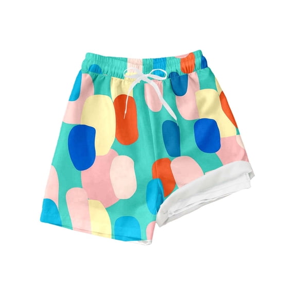 Shadoumai Boys Swim Trunks Size 7 Cute Print High Stretch Swimming Short Casual Beach Bathing Suit Toddler Swimsuit Swimwear Little Boys Bathing Suit Beach Vacation Swimsuit