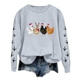 thumbnail image 1 of Shadoumai Christmas Chicken Graphic Sweatshirts For Women Crew Neck Pullover Cute Xmas Long Sleeve Crewneck Sweatshirt Pullover Tops, 1 of 5