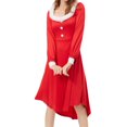 thumbnail image 1 of Shadoumai Christmas Dress Santa Clause Outfit Mini Dress Casual Swing Dress with Santa Belt, 1 of 5