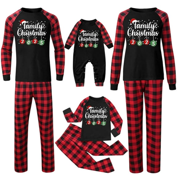 Shadoumai Christmas Pajamas for Family 2025 Sleepwear Nightwear Loungewear Lounge Sets Family Holiday Pajamas for Family Christmas Pjs for Teens