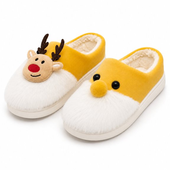 Shadoumai Christmas Slippers for Women Glitter,Christmas Winter Soft Slippers for Women Comfortable Warm Indoor Shoes With Cozy and - Sole for Holiday Lounging