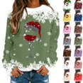 thumbnail image 1 of Shadoumai Christmas Sweatshirts for Women Red Glass Graphic Sweater Funny Xmas Holiday Crewneck Pullover Tops, 1 of 6