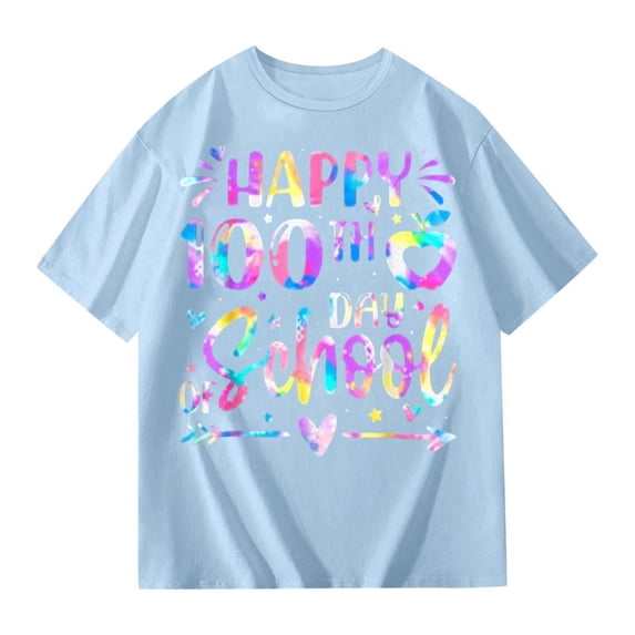 Shadoumai Cool Graphic Print Short Sleeve Tee Shirt For Boys Comfortable Casual Kids Tops With Designs