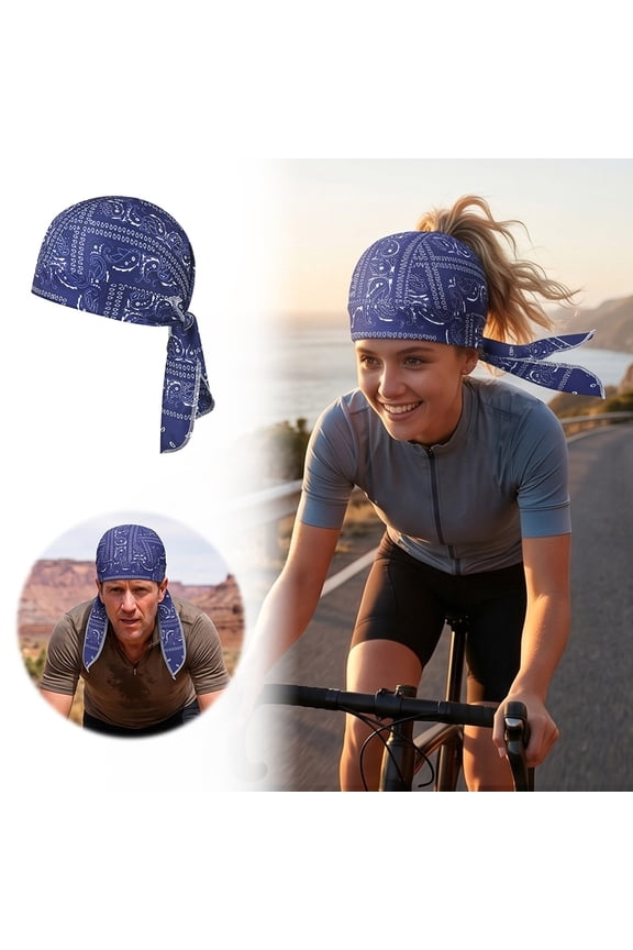 Cooling Head Scarf Cap, Paisley Cooling Headscarf Elastic Cycling Sports Moisture Wicking Liner Durag Bandana