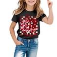 thumbnail image 1 of Shadoumai Cute Bow Shirts for Girls Funny Tshirts Kids Graphic Tees Preppy Coquette Shirt Summer Crewneck Cotton Top, 1 of 4