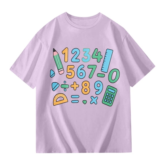 Shadoumai Cute Shirts for Girls Graphic T-Shirts Boat Neck Shirt Short Sleeve Tee for Toddler Casual Preppy Tops Girl Clothes Summer