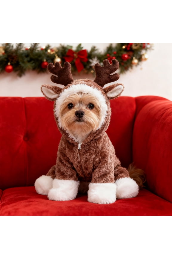 Dog Merry Christmas Sweater Dress Winter Small Dog New Year Skirt Xmas Thermal Velvet Coat Festival Holiday Soft Cozy Puppy Outfit Pet Clothes Christmas Dress