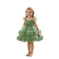 thumbnail image 1 of Shadoumai Dresses for Girls Formal Party Dress with Tiered Bow Skirt and Flutter Sleeves for Performance Tutu Gown Occasions, 1 of 9