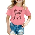 thumbnail image 1 of Shadoumai Easter Bunny Graphic Tee for Toddler Girls Cute Rabbit Shirt Happy Spring Holiday Kids Tops, 1 of 4