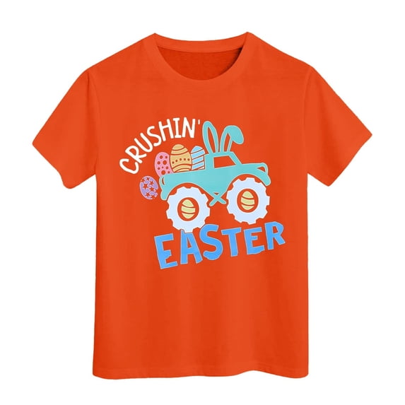 Shadoumai Easter Egg Bunny Kids T-Shirt Spring Toddler Boys Girls Holiday Outfit