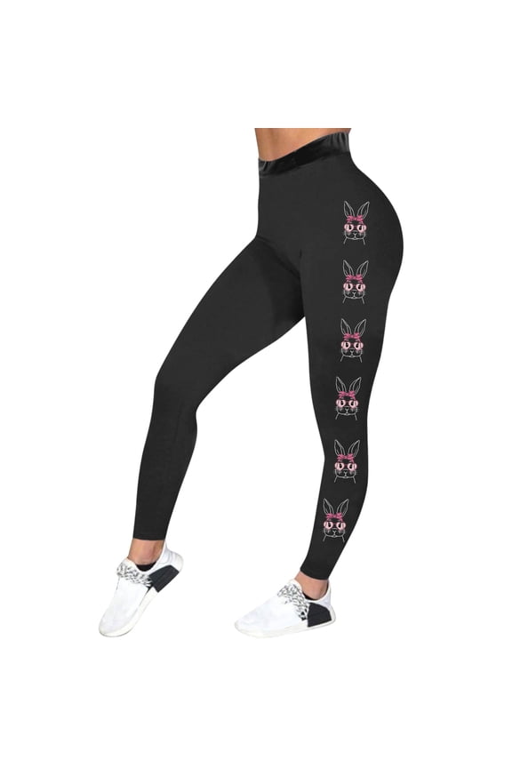 Easter Leggings for Women Funny Cute Easter Eggs Bunny Graphic Print Workout Yoga Pants Ladies Holiday Party Tights