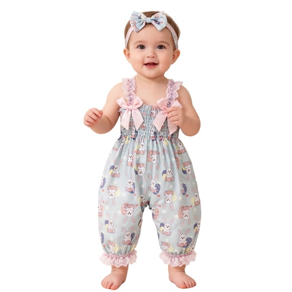 Shadoumai Easter Outfits for Toddler Girls 2t Cartoon Rabbit Easter Day Cute T Shirt Tops and Plaid Shorts Cute Summer 2 Pieces Short Sets