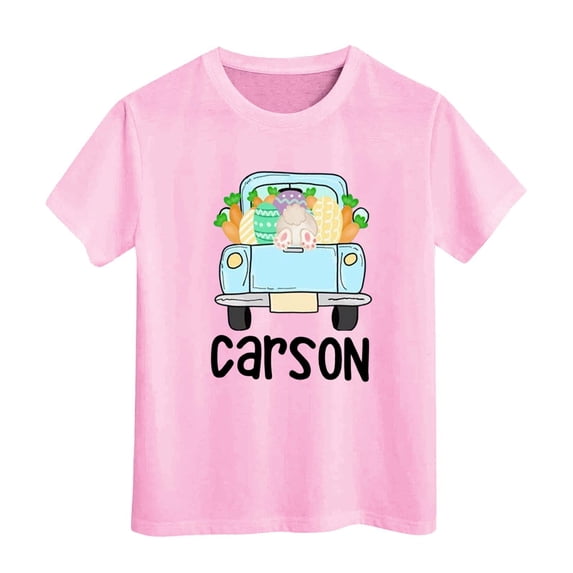 Shadoumai Easter Shirts for Girls Size 6 Easter Day Letter Print Crewneck Short Sleeve T-Shirt Comfy Sports T-Shirt Girls' Tops, Tees & Blouses
