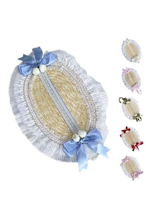 Elegant Bonnet Hat With Bow Tie For Party Outdoor Sun Wide Brim Summer Beach Hat