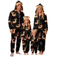thumbnail image 1 of Shadoumai Family Christmas Pajamas Matching Sets Xmas Pjs for Family Cozy Christmas Sleepwear Front Zipper Closure, Reindeer Hood Holiday pajamas, Ribbed Cuffs, 1 of 8