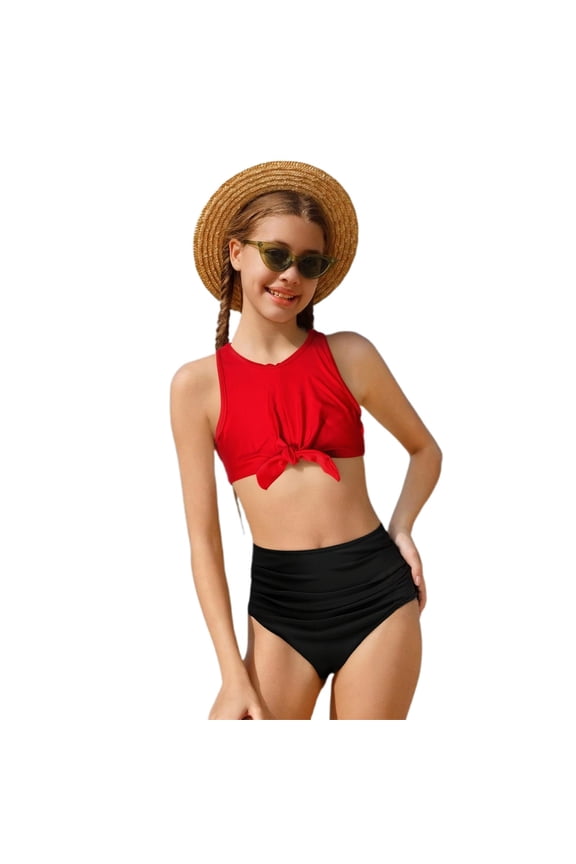 Fashionable Two Piece Bikini Swimsuit For Girls Youth Teen Beach Sport Swimming Outfit,Mermaid Swimsuit 3Pcs