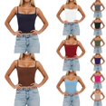 thumbnail image 1 of Shadoumai Fitted Tank Tops for Women Adjustable Camisole Sleeveless Square Neck Spaghetti Strap Tank Tops Summer Basic Shirts, 1 of 7