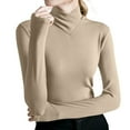 thumbnail image 1 of Shadoumai Crossover Turtleneck, Women'S High Stretch Turtle Neck Long Sleeve Bottoming Pullover Tops, 1 of 7