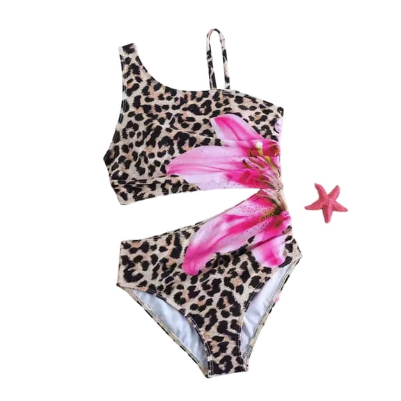 Shadoumai Floral Print Bikini Style Swimsuit for Teen Girls and Big Kids Sun Beach Bathing Wear,Mermaid Tail Swimsuit For Girls