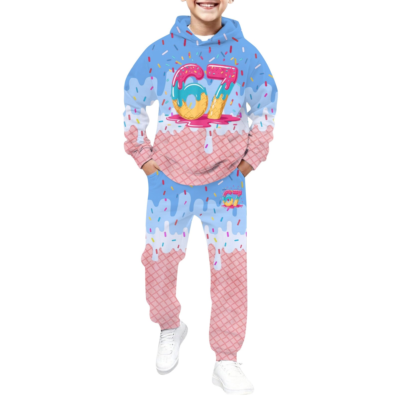 Shadoumai Funny Six Seven Hoodies 6 7 Meme Sets Boys Girls 2Pcs Outfits ...