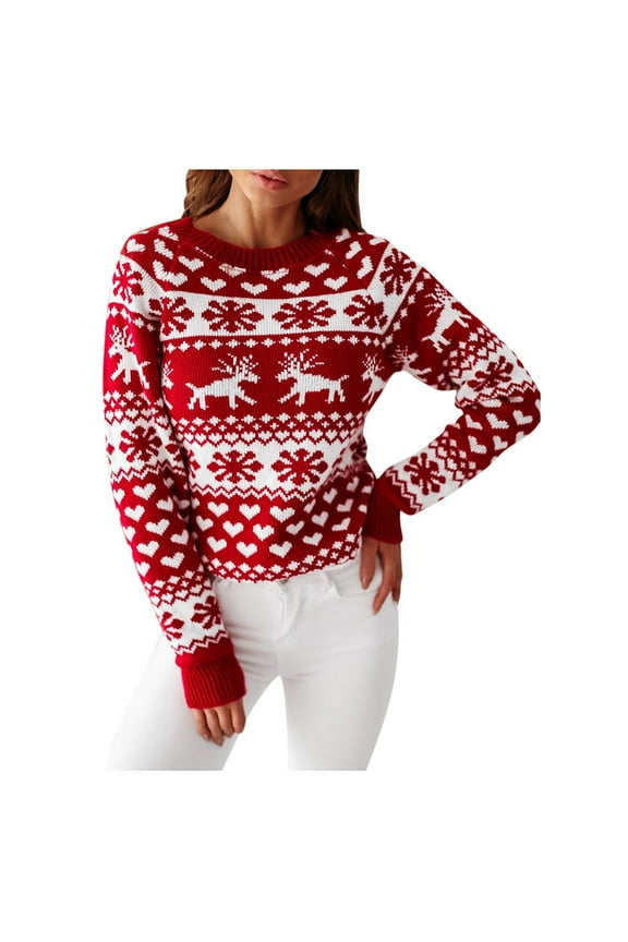 Funny Christmas Sweater for Women Comfortable Knitted Retro Sweater Christmas Sweater for Women with Candy Cane