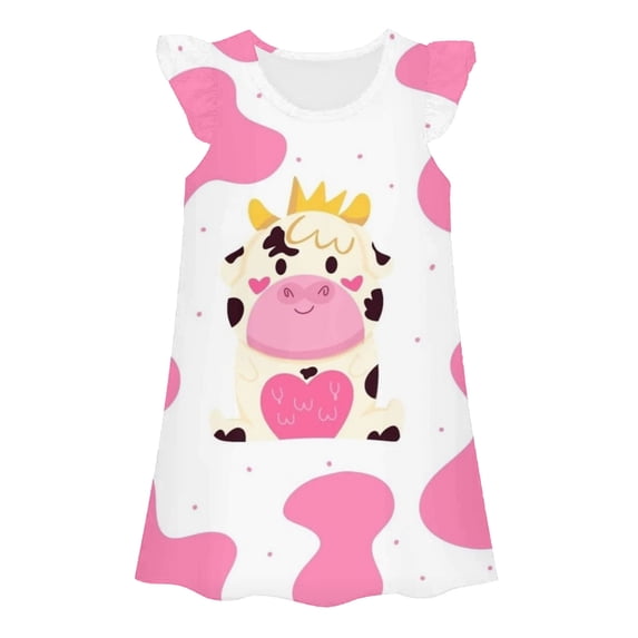 Shadoumai Girl Dresses Size 7-8 Summer Sleeveless Easter's Day Cute Print Outer Wear Loose Birthday Party Dresses Toddler Girl Spring Dress