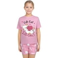 thumbnail image 1 of Shadoumai Girl Sets Size 5 Letter Print T-Shirt and Shorts Outfit Loose Sweatsuit Pullover Tops and Pants, 1 of 3