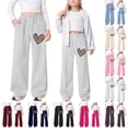 thumbnail image 1 of Shadoumai Girl's Baggy Sweatpants Lightweight Breathable Straight Leg Pants With Pockets Athletic Pants For Girls Outdoor Play,Girls Uniform Pants 4-5 Years, 1 of 8