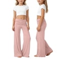thumbnail image 1 of Shadoumai Girl's Fold Over Low Rise Pants Colorblock Streetwear Wide Leg Sweatpants Fitness Clothing, 1 of 6