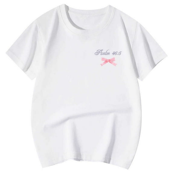 Shadoumai Girl's Graphic Tees Short Sleeve Crewneck T Shirts Casual Summer Tops Cute Preppy Clothes