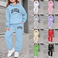thumbnail image 1 of Shadoumai Girls 2 Pieces Fall Outfits Cartoon Print Long Sleeve Trendy Hoodie Pullover Tops and Pants Children Fall Clothes for Girls, 1 of 5