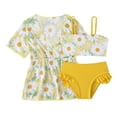 thumbnail image 1 of Shadoumai Girls 3 Piece Rash Guard Swimsuits Set Tankini Bathing Suits for Girls Long Sleeve Beach Swimwear 3-16 Years, 1 of 7