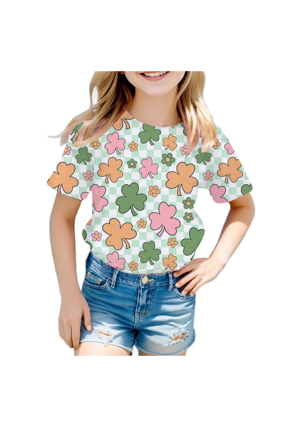 Girls Boys St Patricks Day Shirt Kids Sweatshirts Shamrock Long Sleeve Hoodies Saint Outfit Youth Funny Irish Clothes